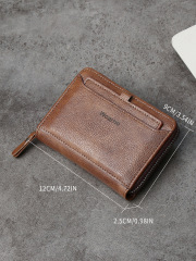 Men's fashion business PU zipper wallet