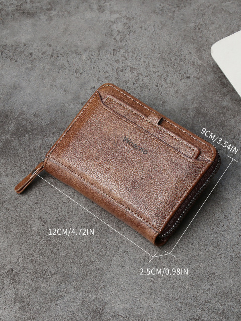 Men's fashion business PU zipper wallet