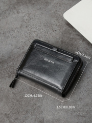 Men's fashion business PU zipper wallet