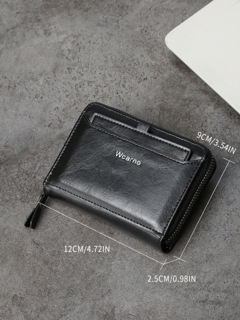 Men's fashion business PU zipper wallet