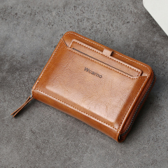 Men's fashion business PU zipper wallet