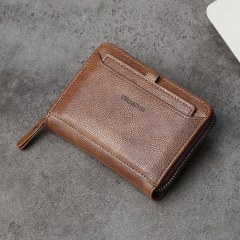 Men's fashion business PU zipper wallet