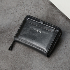 Men's fashion business PU zipper wallet