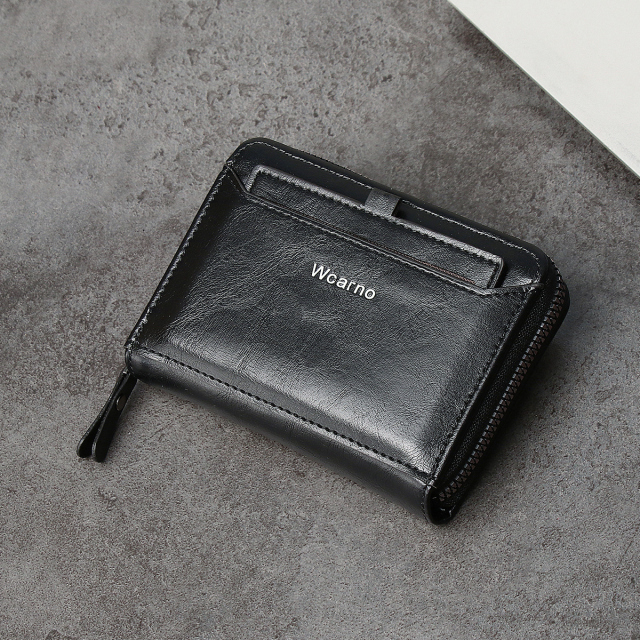 Men's fashion business PU zipper wallet