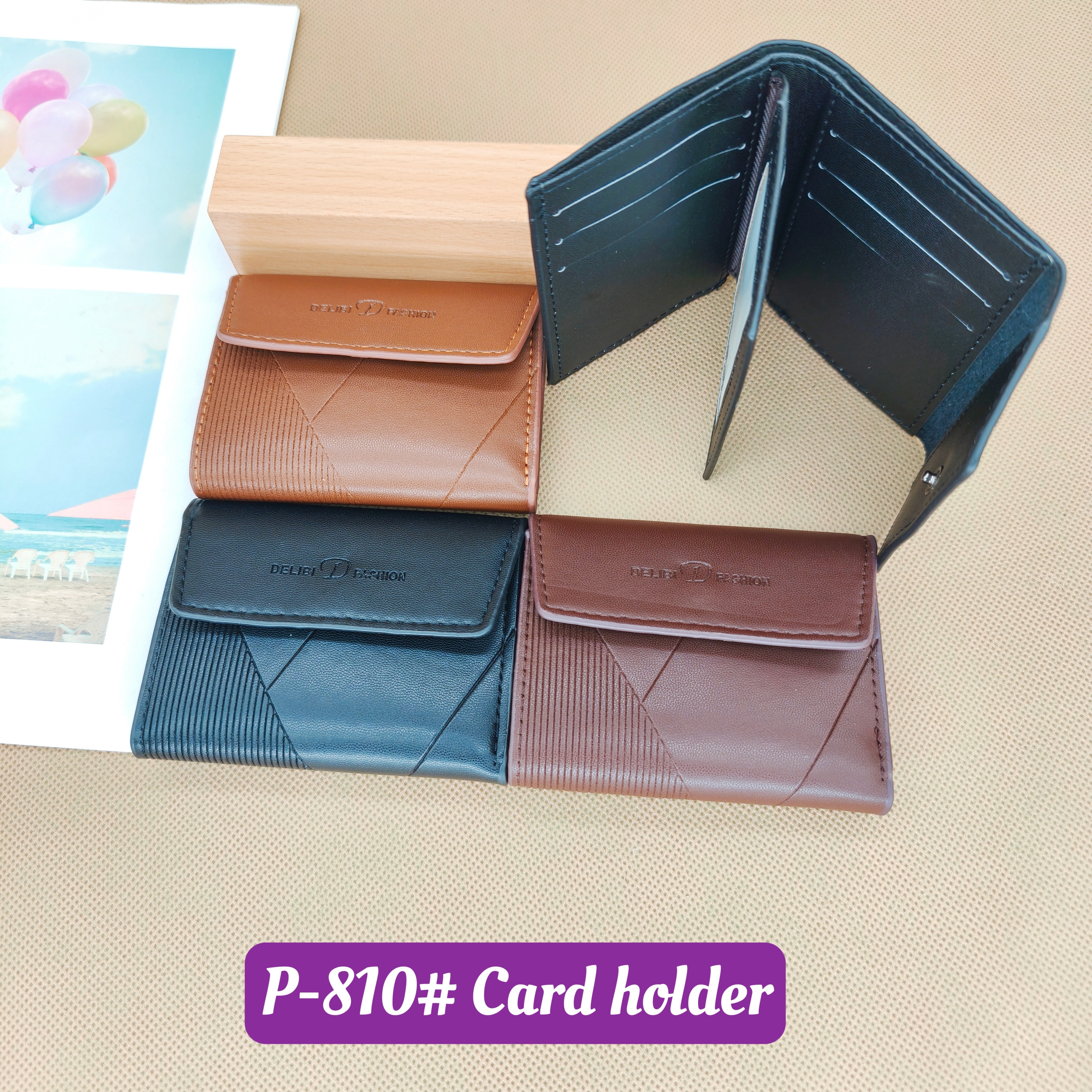 Men's PU minimalist card bag small wallet