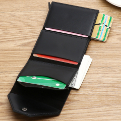Men's PU Business Automatic Bullet Credit Card Holder