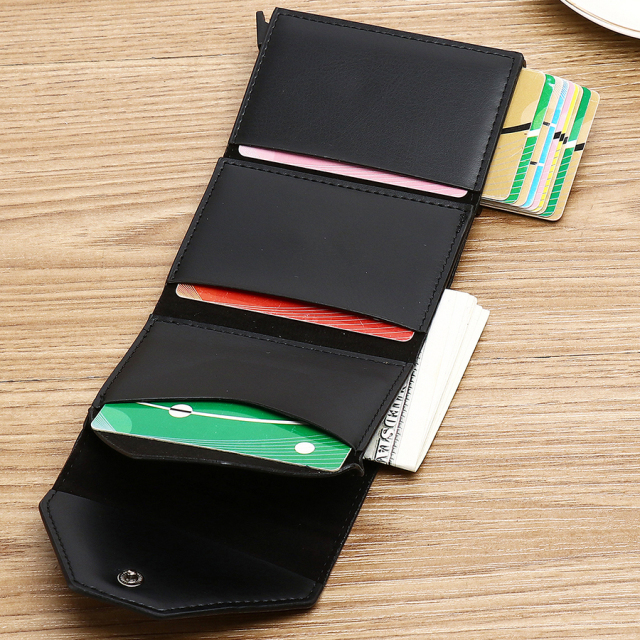 Men's PU Business Automatic Bullet Credit Card Holder