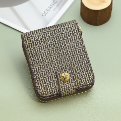 XY - 076# Braided Zipper Short Wallet