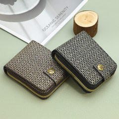 XY - 076# Braided Zipper Short Wallet