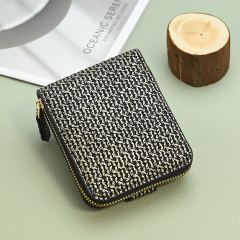 XY - 076# Braided Zipper Short Wallet