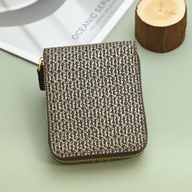 XY - 076# Braided Zipper Short Wallet