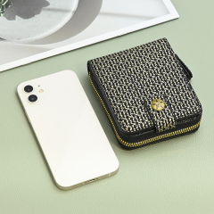 XY - 076# Braided Zipper Short Wallet