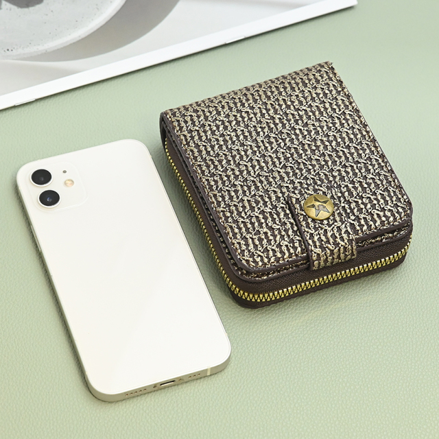 XY - 076# Braided Zipper Short Wallet