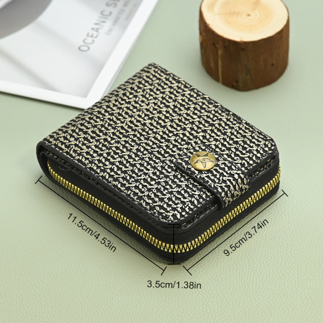 XY - 076# Braided Zipper Short Wallet
