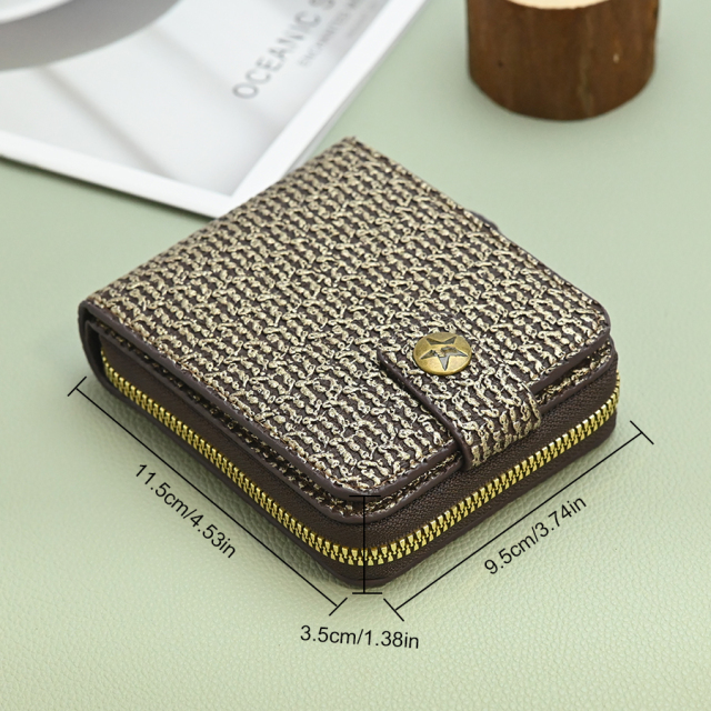 XY - 076# Braided Zipper Short Wallet