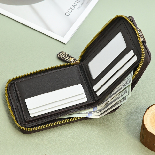 XY - 076# Braided Zipper Short Wallet