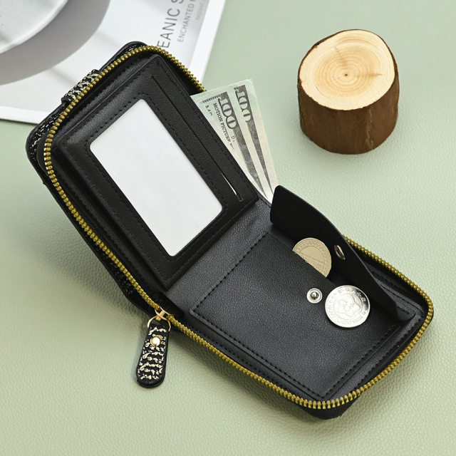 XY - 076# Braided Zipper Short Wallet