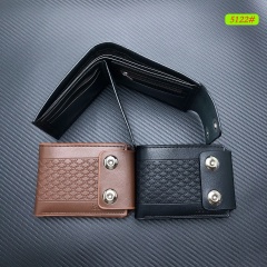 Men's PU leather double snap diamond pattern short US dollar wallet