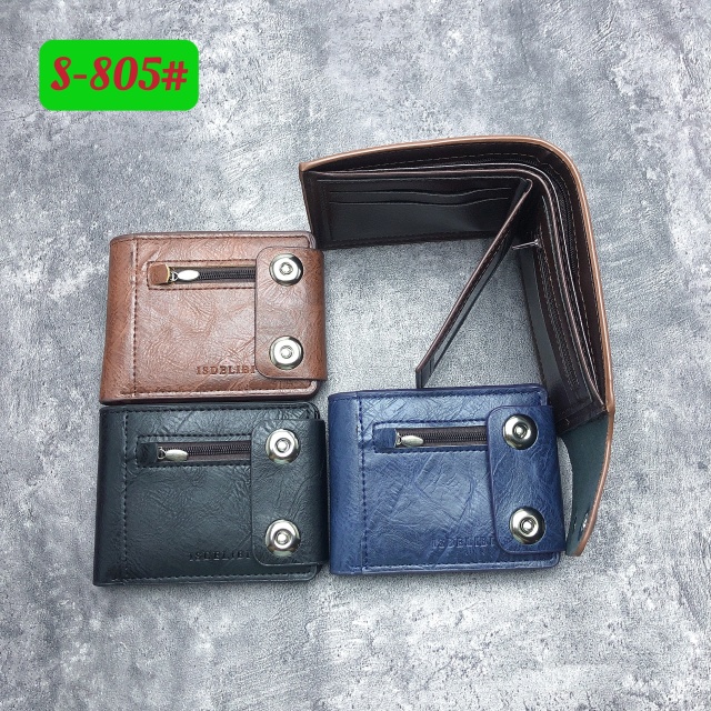 S - 805# Men's Short Double Snap Dollar Wallet