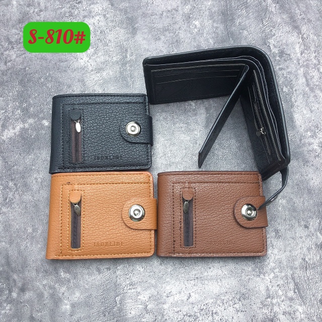 isdelibi single snap zip compact wallet with US dollars