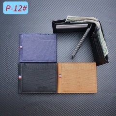 Men's PU short wallet with US dollars