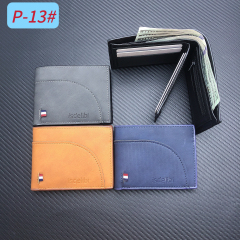 Men's PU short wallet with US dollars