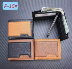 Men's PU short wallet with US dollars