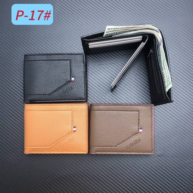 Men's PU short wallet with US dollars