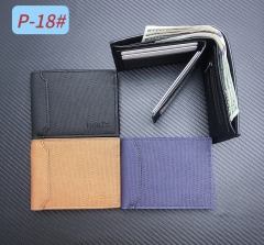 Men's PU short wallet with US dollars