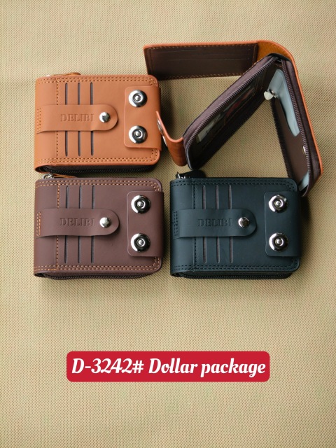 Dollar PU hasp zip wallet