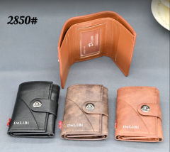 Men's three-fold embossed pu  wallet