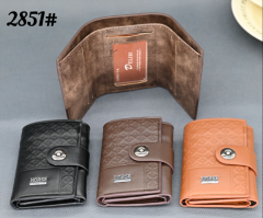 Men's three-fold embossed pu  wallet
