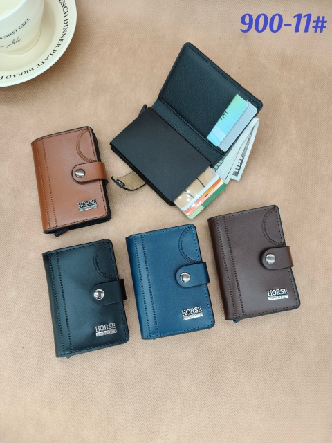 Men's PU aluminum case anti-theft card holder