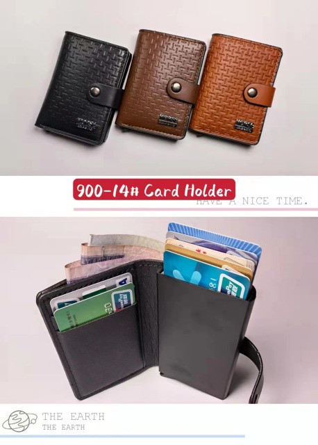 Men's PU aluminum case anti-theft card holder