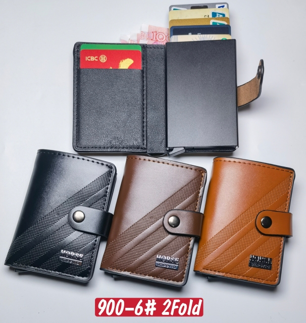 Men's PU aluminum case anti-theft card holder