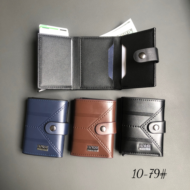 Men's PU aluminum case anti-theft card holder