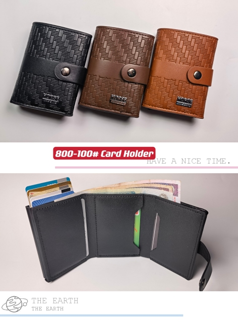 Men's PU aluminum case anti-theft card holder