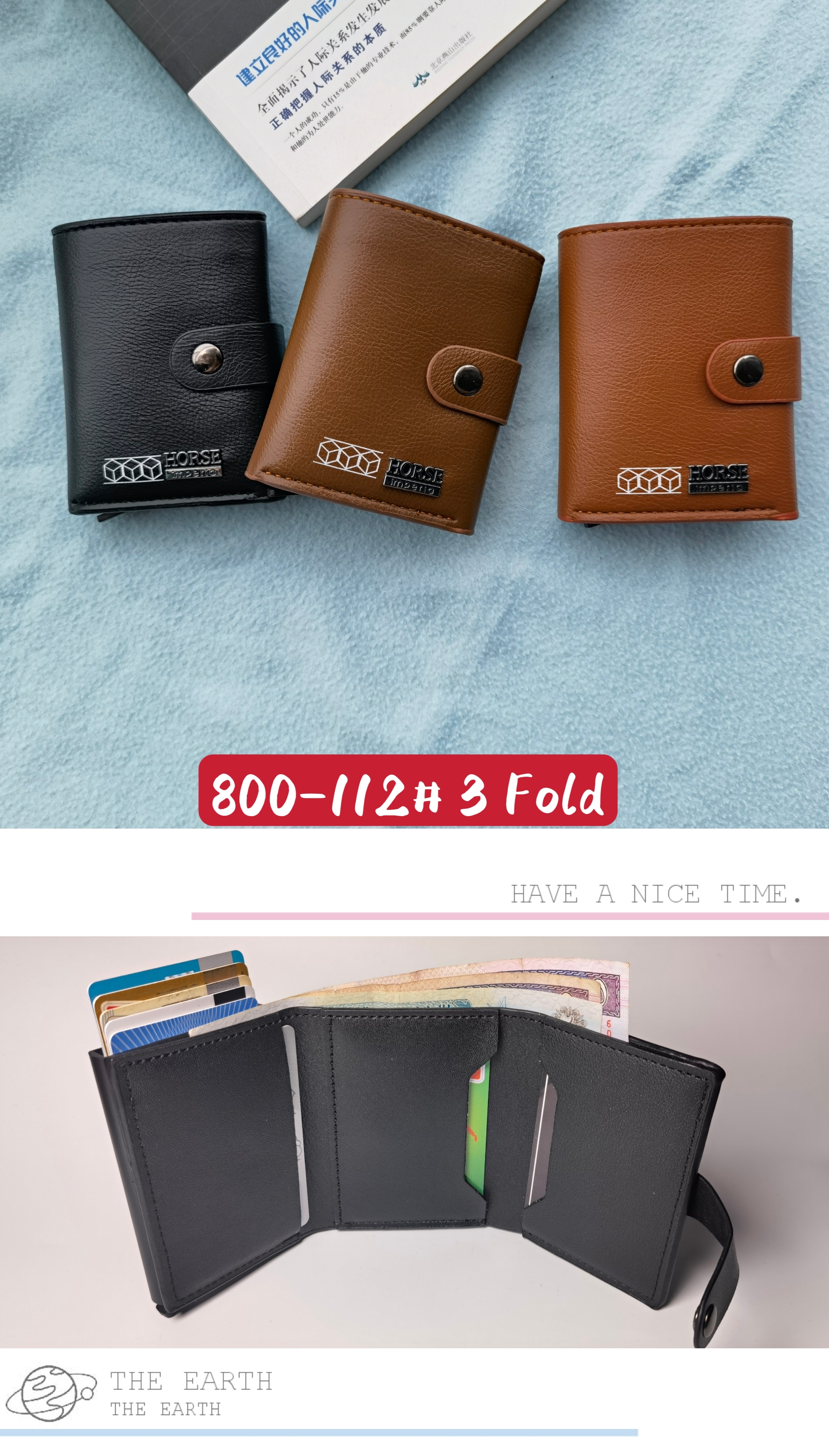 Men's PU aluminum case anti-theft card holder