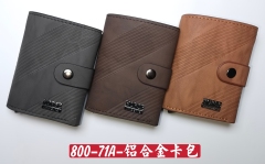 Men's PU aluminum case anti-theft card holder