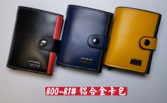 Men's PU aluminum case anti-theft card holder