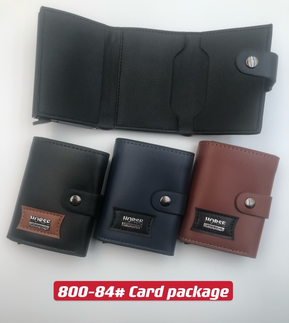 Men's PU aluminum case anti-theft card holder