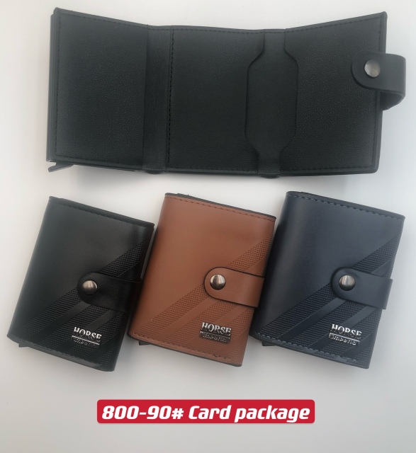 Men's PU aluminum case anti-theft card holder