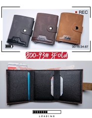 Men's PU aluminum case anti-theft card holder