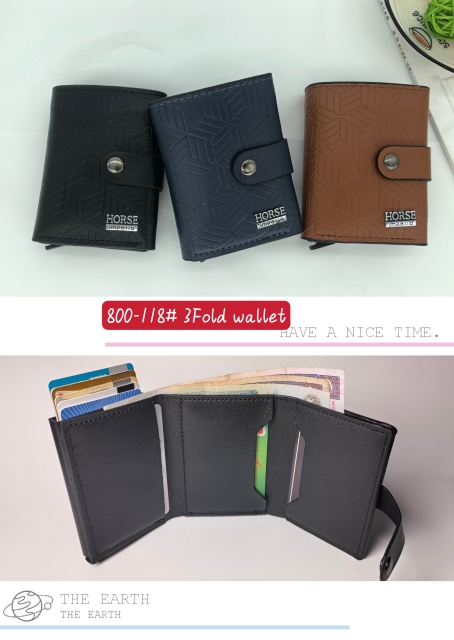 Men's PU aluminum case anti-theft card holder