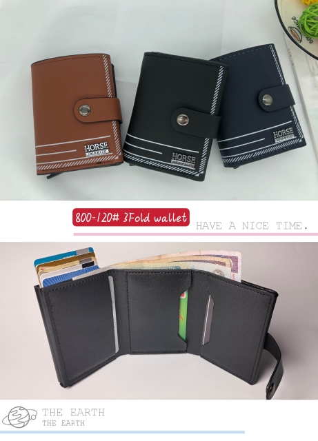 Men's PU aluminum case anti-theft card holder