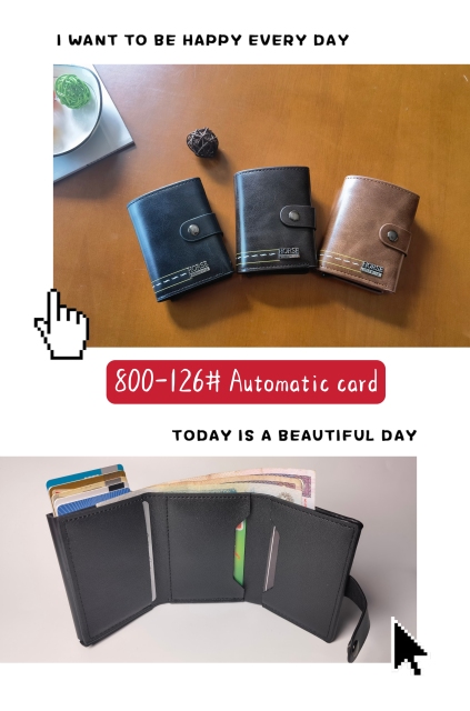 Men's PU aluminum case anti-theft card holder