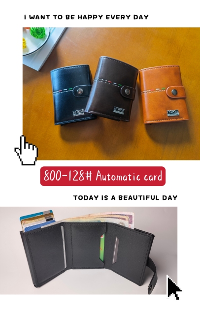 Men's PU aluminum case anti-theft card holder