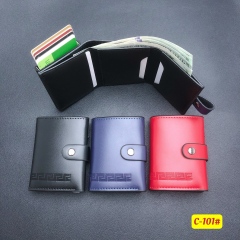 Men's PU aluminum case anti-theft card holder