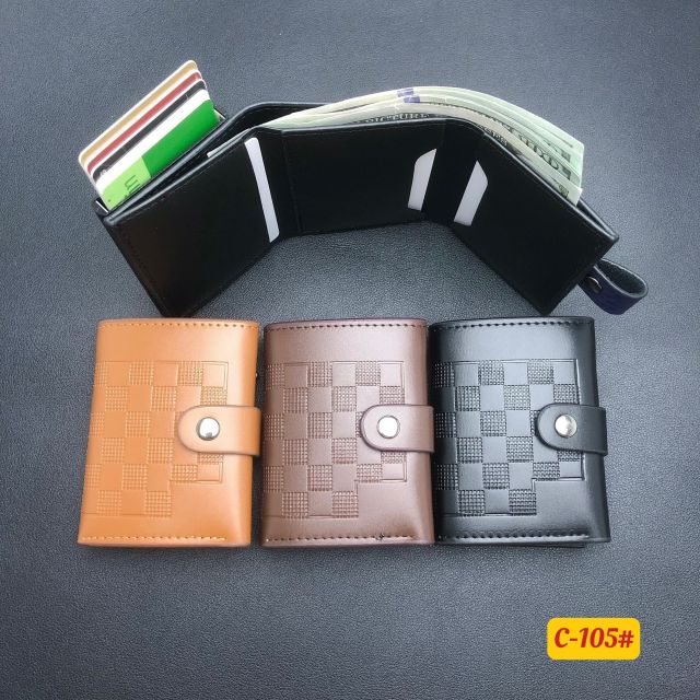 Men's PU aluminum case anti-theft card holder