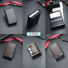 Men's PU aluminum case anti-theft card holder